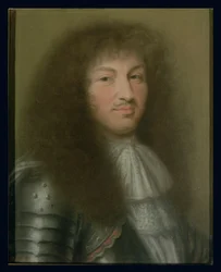 XIV. Lajos (1638-1715) francia király portréja (papír pasztell)